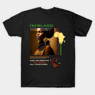 Black history month cute graphic design artwork T-Shirt